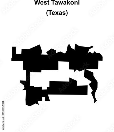 West Tawakoni (Texas) blank outline map