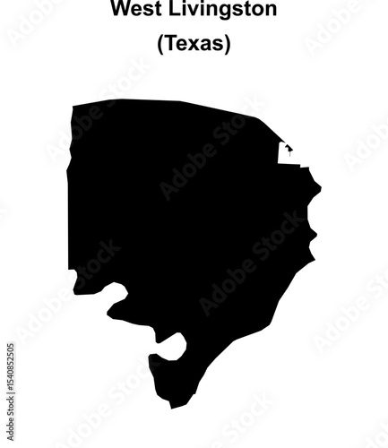West Livingston (Texas) blank outline map
