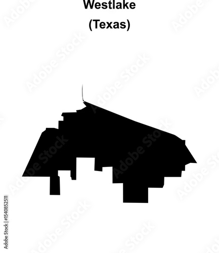 Westlake (Texas) blank outline map