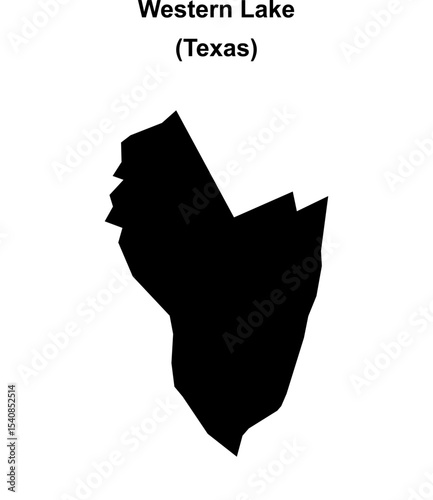 Western Lake (Texas) blank outline map