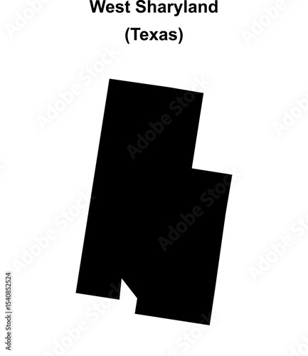 West Sharyland (Texas) blank outline map