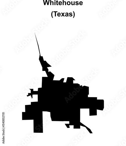 Whitehouse (Texas) blank outline map