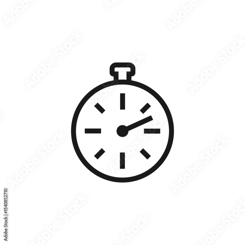 Stopwatch icon. Outline vector illustration on white background.