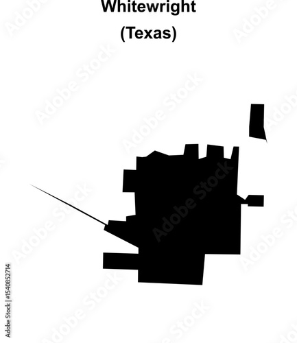 Whitewright (Texas) blank outline map