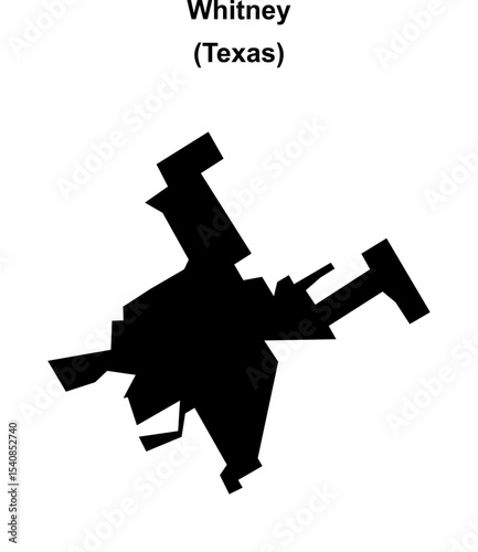 Whitney (Texas) blank outline map