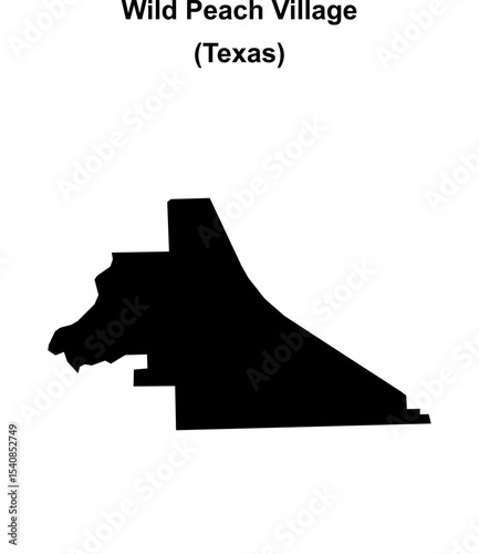 Wild Peach Village (Texas) blank outline map