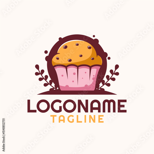 Cupcake logo template, suitable for restaurant , cafe, and food truck