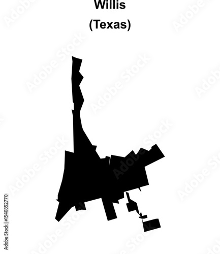 Willis (Texas) blank outline map