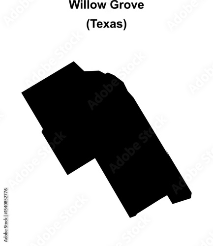 Willow Grove (Texas) blank outline map