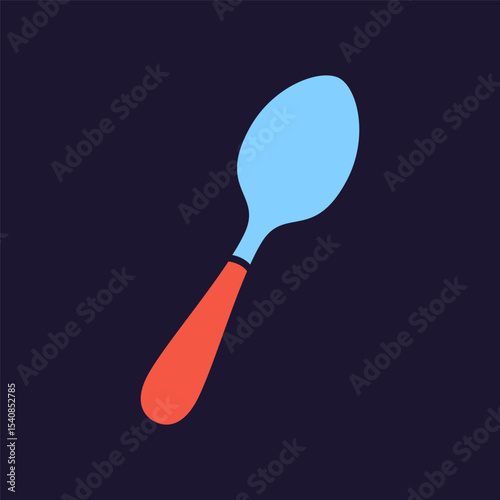 Spoon. Kitchenware icon. Color vector kitchen utensil and tool. Cutlery illustration