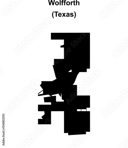 Wolfforth (Texas) blank outline map