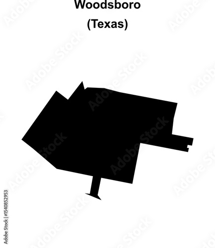 Woodsboro (Texas) blank outline map