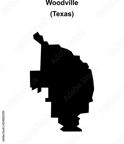 Woodville (Texas) blank outline map