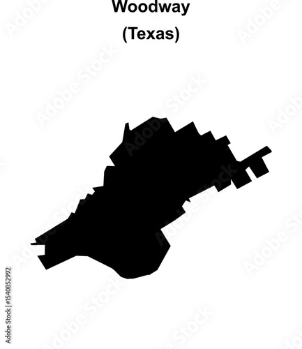Woodway (Texas) blank outline map