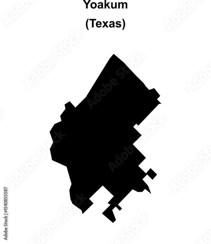 Yoakum (Texas) blank outline map