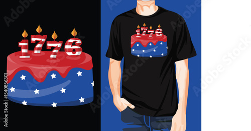USA cake lettering t-shirt design