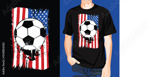 USA flag soccer t-shirt design