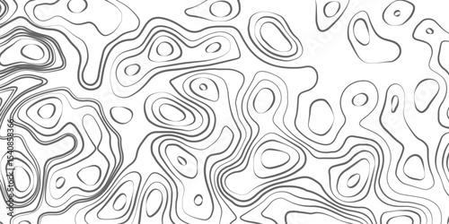 Minimalist topographic contour lines on a clean white background, smooth elevation curves, black fine lines, abstract geographic map style, elevation lines forming organic shapes, high contrast, 
