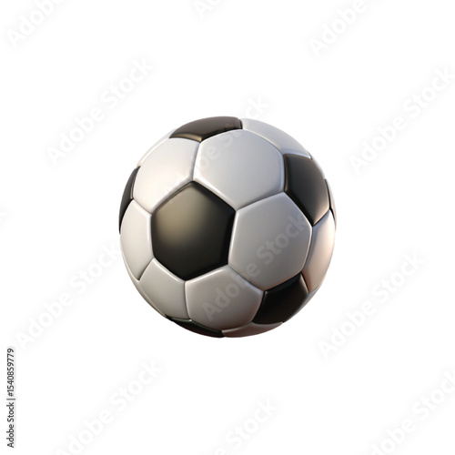 Classic black and white leather soccer ball isolated on a white background for sport and game play