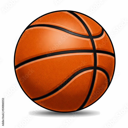 Detailed Basketball with Shadow