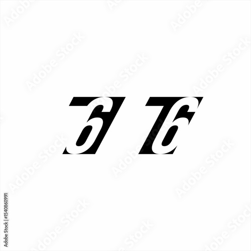 Simple logo design of numbers 67 and 76.