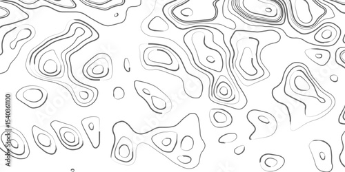 Minimalist topographic contour lines on a clean white background, smooth elevation curves, black fine lines, abstract geographic map style, elevation lines forming organic shapes, high contrast, 