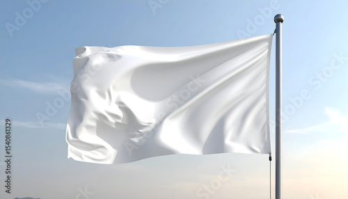 blank white flag mockup
