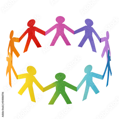 paper people holding hands