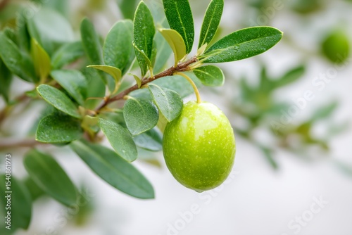 Wallpaper Mural Green olive is hanging from a tree. Torontodigital.ca