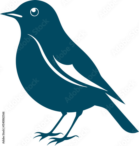 American Robin silhouette vector icon 