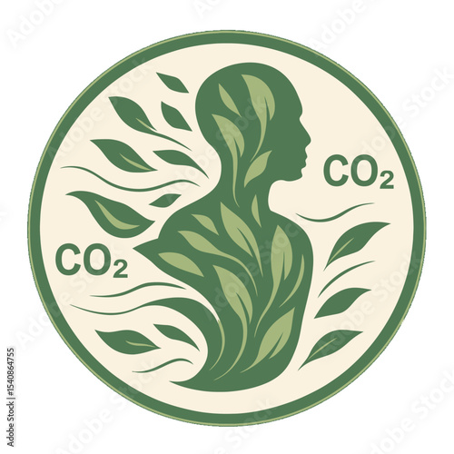 Vector icon shows global sustainability, emission free, wind power, renewable energy, green industry, net zero, recyclable products, sustainable housing, carbon neutrality, ecosystem