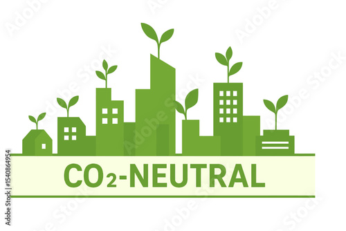 Vector icon shows emission reduction, energy transition, wind power, hydrogen engine, green planet, sustainable future, ecosystem, recyclable products, clean technology, electric car, low carbon city