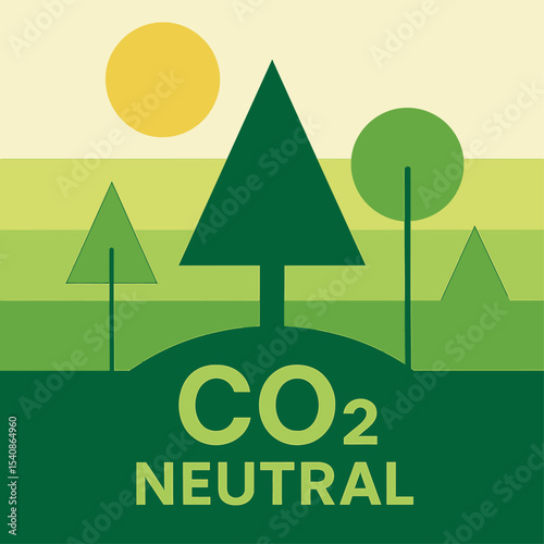 Vector icon shows think green, clean technology, sustainable future, net zero 2050, climate resilient strategies, emission free, energy transition, hydrogen engine, green planet, wind power