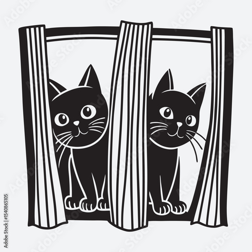 Cat Animal set line art vector 