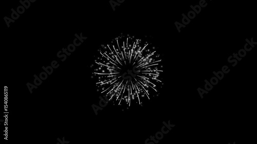 Circle Burst fireworks animation combining motion and glimmering lights. Black screen Background. fireworks, bokeh, fireworks, colourful, circle, party, burst, festive, animation, effect, artistic.