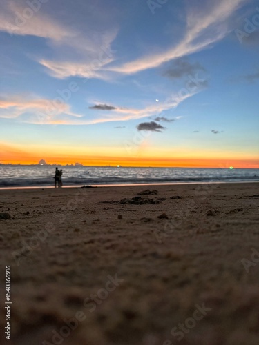 Sunset at Karon Beach with View of the Andaman Sea, Phuket, Thailand