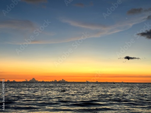 Sunset at Karon Beach with View of the Andaman Sea, Phuket, Thailand
