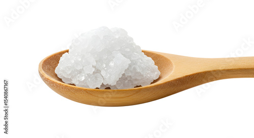 Wallpaper Mural White Salt Crystals in Wooden Spoon on Transparent Background Torontodigital.ca