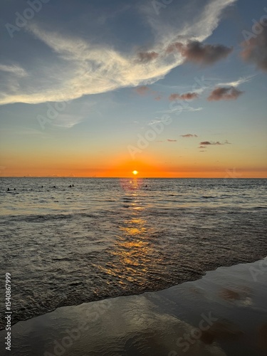 Sunset at Karon Beach with View of the Andaman Sea, Phuket, Thailand