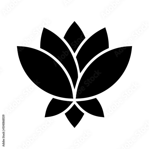 Lotus icon vector. Harmony illustration sign. Buddha flower symbol.