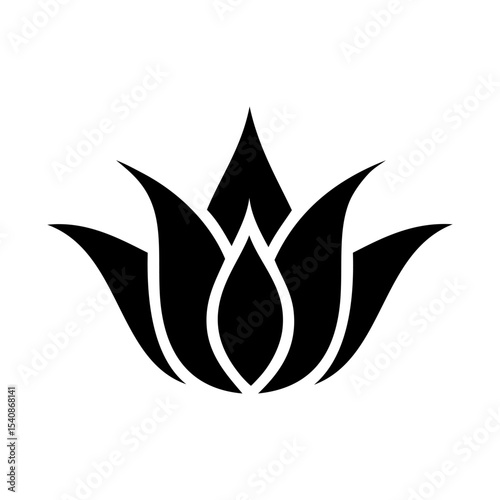 Lotus icon vector. Harmony illustration sign. Buddha flower symbol.