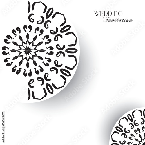Elegant Black and White Wedding Iinvitation Card