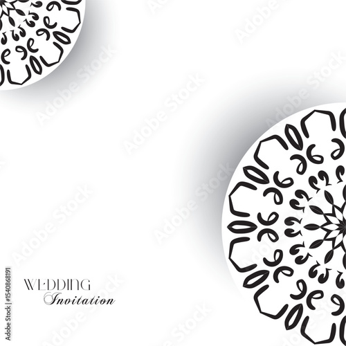 Elegant Black and White Wedding Iinvitation Card