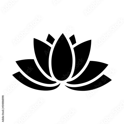Lotus icon vector. Harmony illustration sign. Buddha flower symbol.