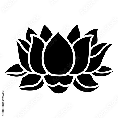 Lotus icon vector. Harmony illustration sign. Buddha flower symbol.