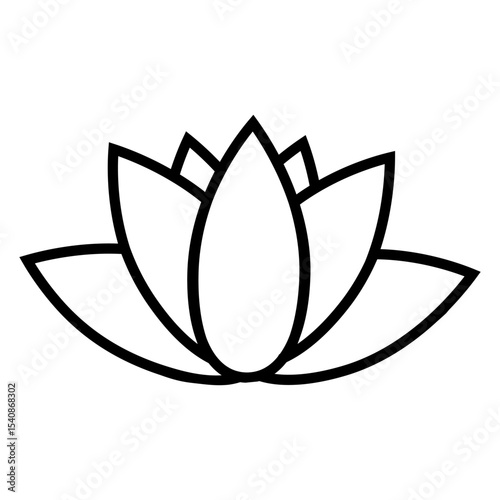Lotus icon vector. Harmony illustration sign. Buddha flower symbol.