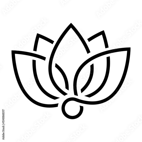 Lotus icon vector. Harmony illustration sign. Buddha flower symbol.