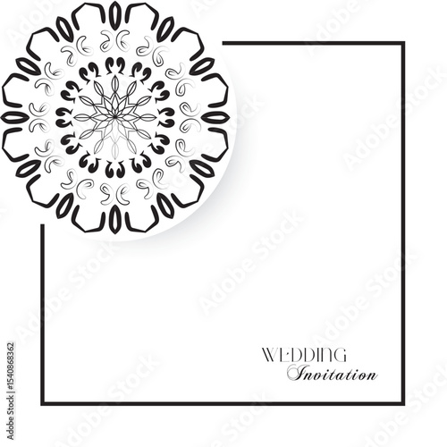 Elegant Black and White Wedding Iinvitation Card