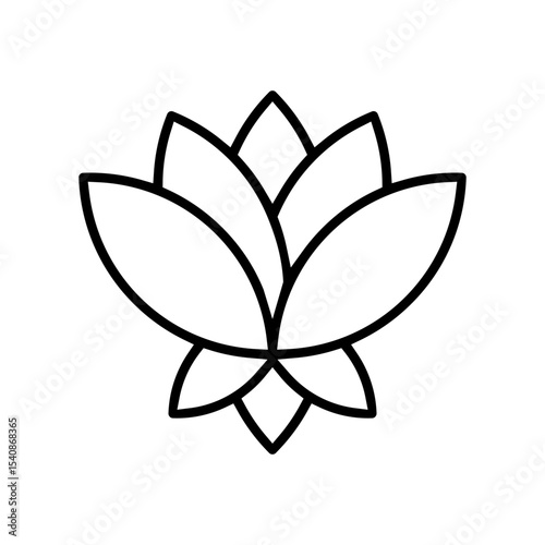 Lotus icon vector. Harmony illustration sign. Buddha flower symbol.