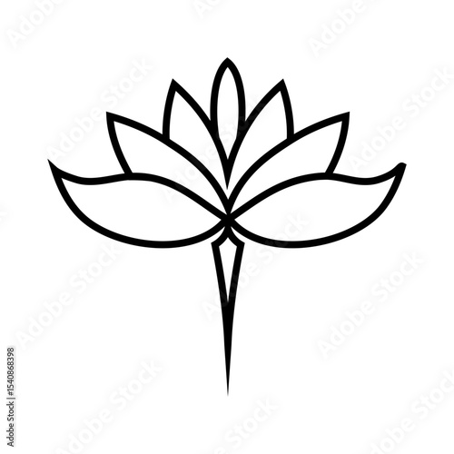 Lotus icon vector. Harmony illustration sign. Buddha flower symbol.